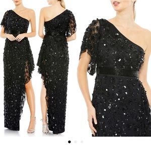 Mac Duggal One Shoulder Sequin Gown Size 14